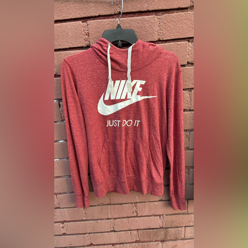 Nike Maroon Hoodie with White Logo
